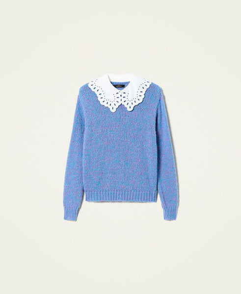 Maglia 'Celestine' in misto alpaca e colletto
