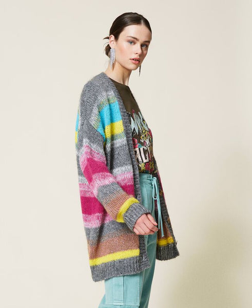 Maxi cardigan 'Galaxite' a righe