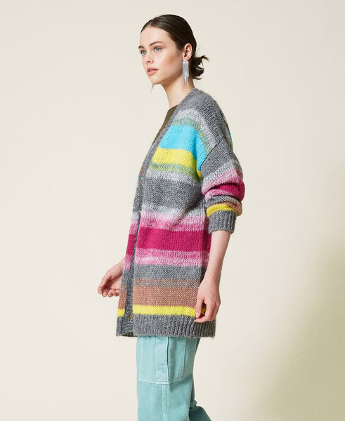 Maxi cardigan 'Galaxite' a righe