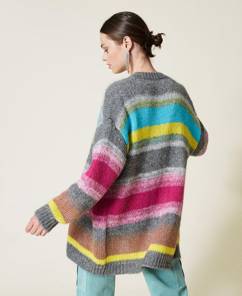Maxi cardigan 'Galaxite' a righe
