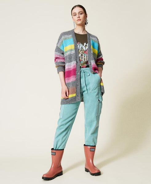 Maxi cardigan 'Galaxite' a righe