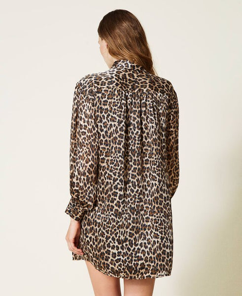 ⚡Abito jacquard lurex animalier