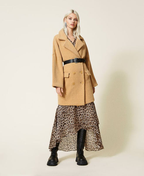Abito lungo jacquard lurex animalier