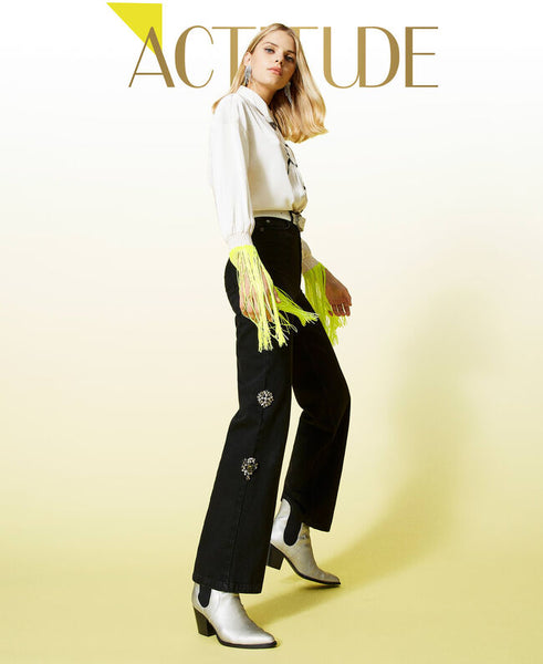 Jeans wide leg 'Diamond' con patch