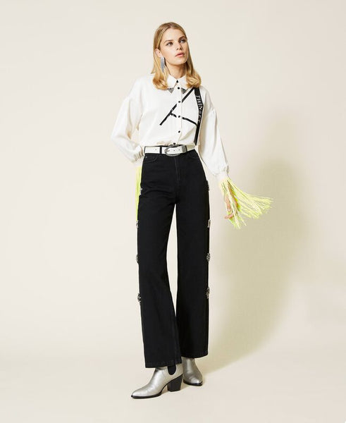 Jeans wide leg 'Diamond' con patch