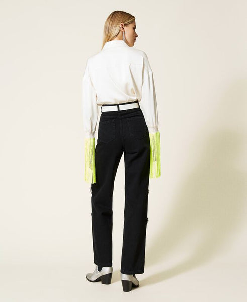 Jeans wide leg 'Diamond' con patch