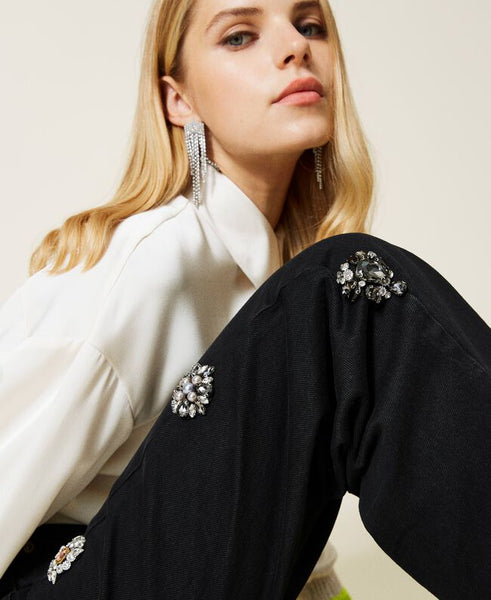 Jeans wide leg 'Diamond' con patch