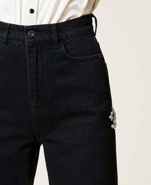 Jeans wide leg 'Diamond' con patch