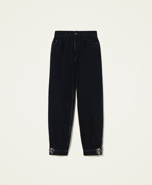 Jeans 'Diamond' con patch gioiello