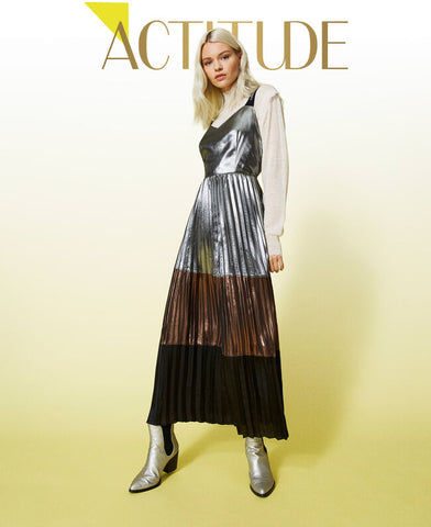 ⚡Abito lungo in georgette laminata