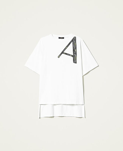 T-shirt con logo ricamato