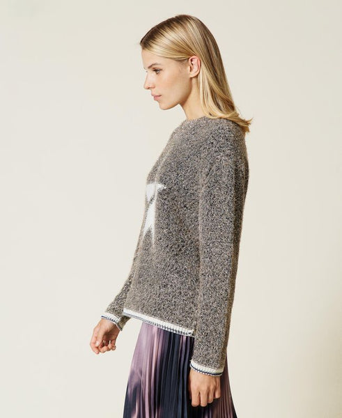 Maglia con stella a intarsio