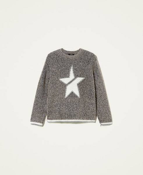 Maglia con stella a intarsio
