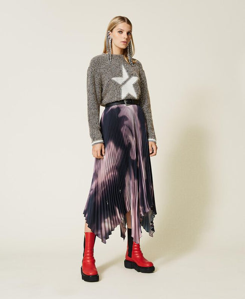 Maglia con stella a intarsio