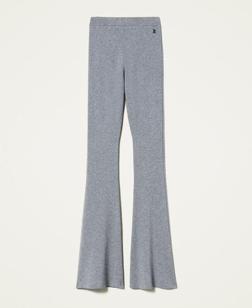 Pantaloni flare 'Aquamarine' in maglia