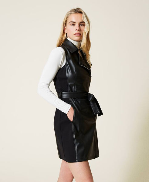⚡Abito in tessuto spalmato con zip