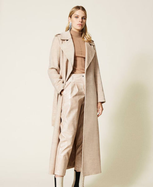 ⚡Cappotto in panno con cintura