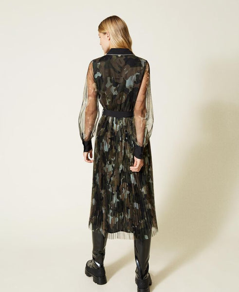 ⚡Abito in tulle con stampa camouflage