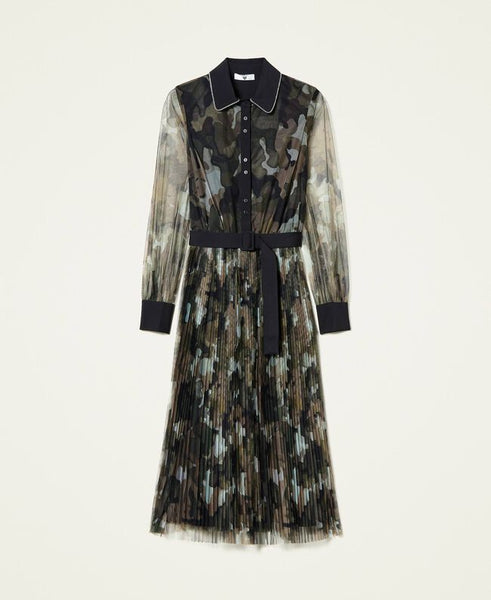⚡Abito in tulle con stampa camouflage