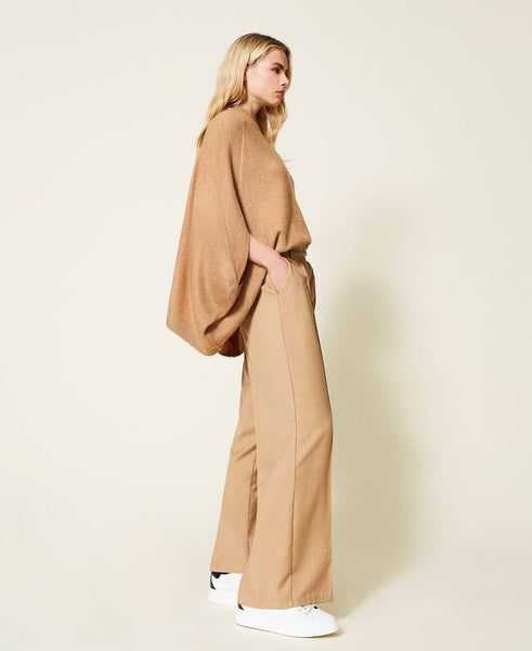 Pantaloni a palazzo in twill