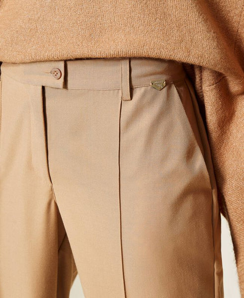 Pantaloni a palazzo in twill