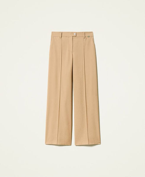 Pantaloni a palazzo in twill