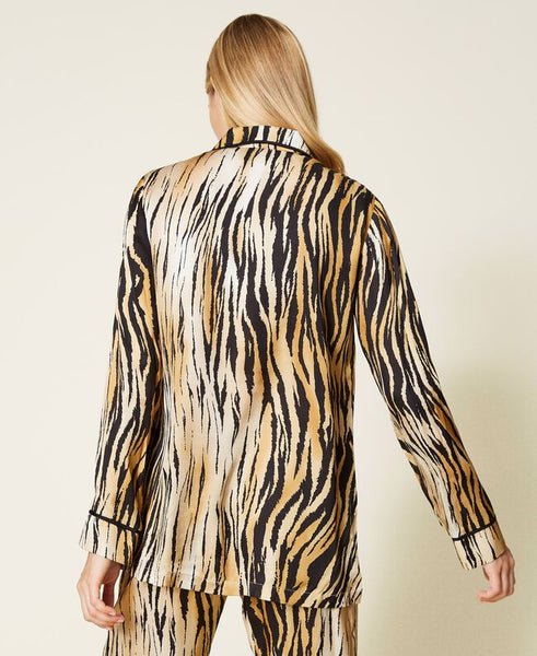 ⚡Camicia in raso a stampa animalier