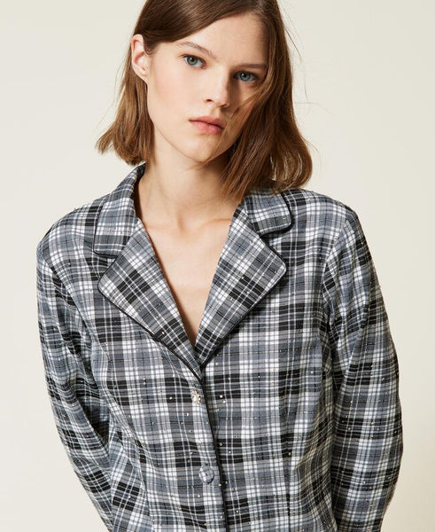 Camicia da notte a fantasia check