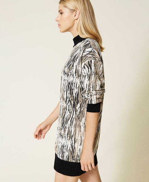 ⚡Abito in ciniglia jacquard animalier