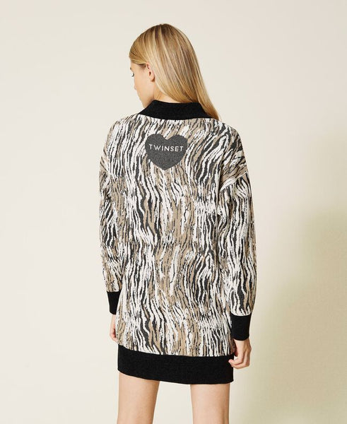 ⚡Abito in ciniglia jacquard animalier