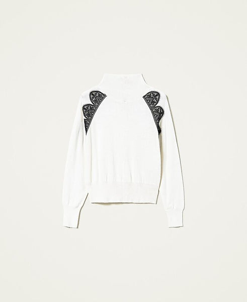 Maglia con pizzo macramè