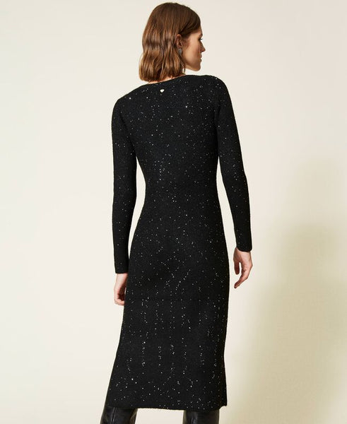 ⚡Abito fitted in maglia con paillettes
