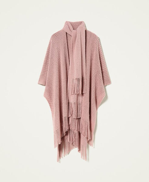 Poncho in maglia traforata