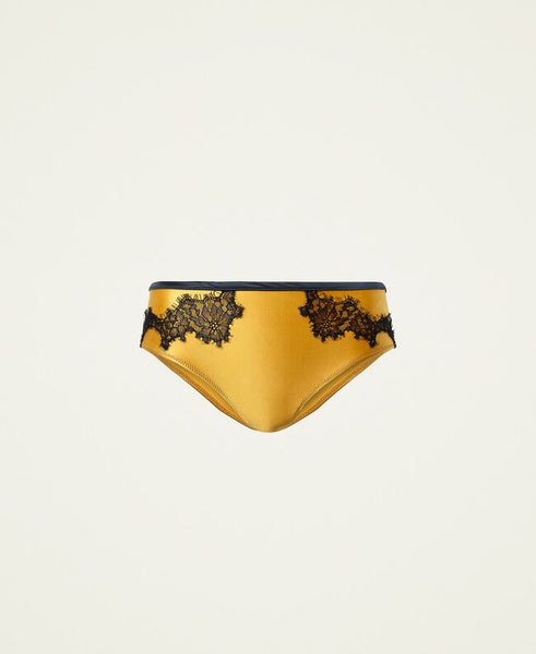 Slip brasiliana in raso con pizzo