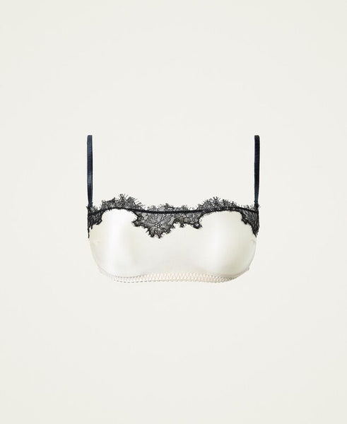 Reggiseno a fascia in raso con pizzo