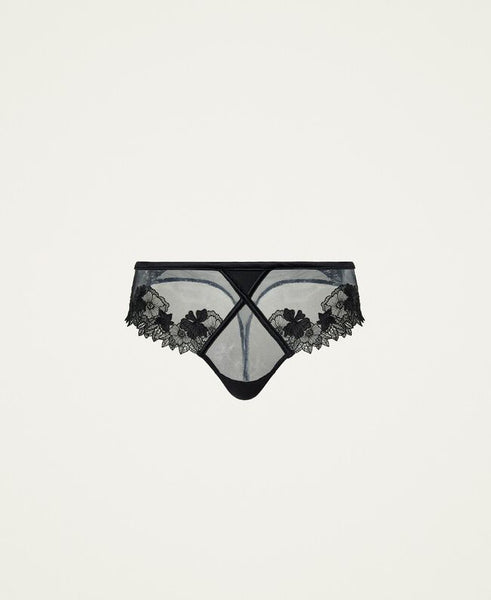 Slip perizoma in tulle ricamato