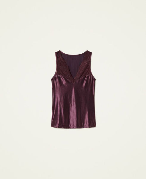 Top intimo in pizzo e raso