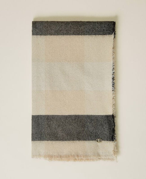 Sciarpa a fantasia check con lurex