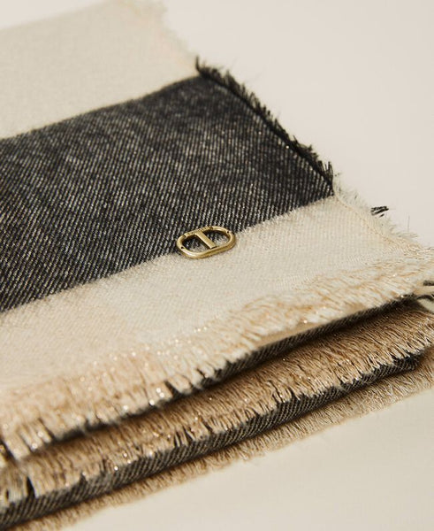 Sciarpa a fantasia check con lurex