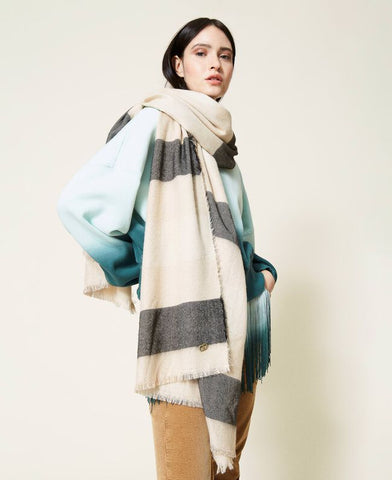 Sciarpa a fantasia check con lurex