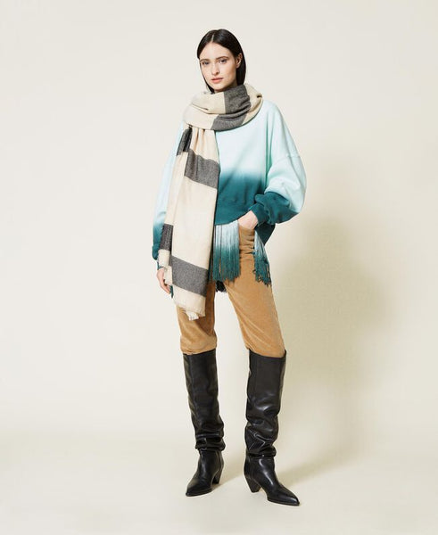 Sciarpa a fantasia check con lurex