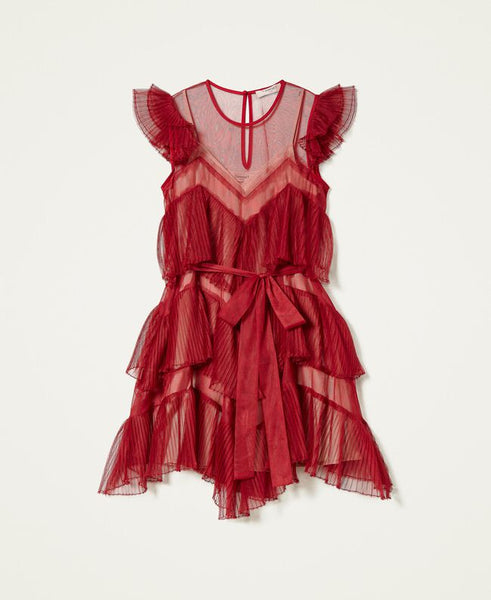 ⚡Abito corto in tulle a balze plissé