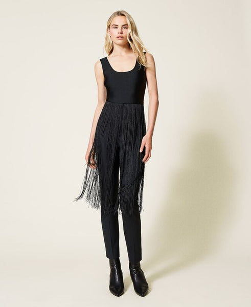 Body in maglia con frange