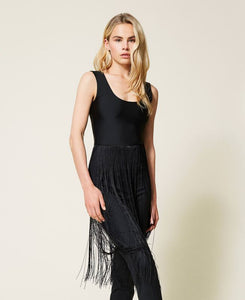 Body in maglia con frange