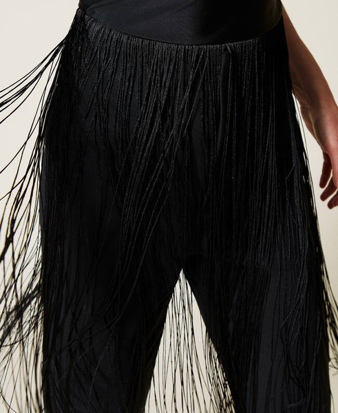 Body in maglia con frange