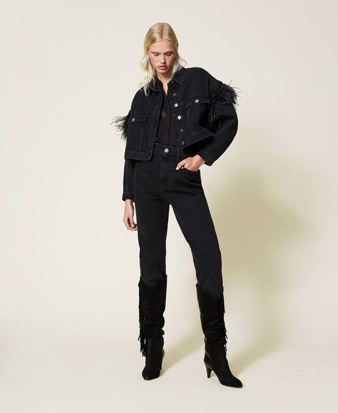 Jeans carrot fit a vita alta