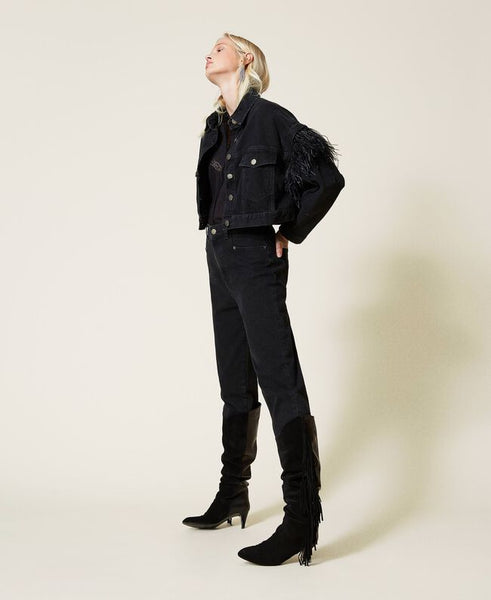 Jeans carrot fit a vita alta