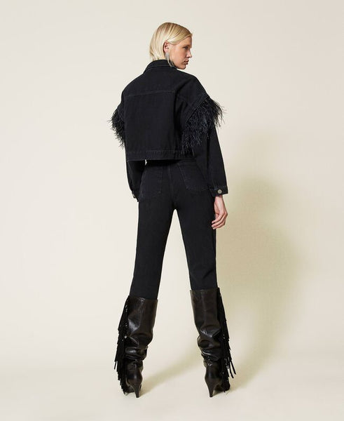 Jeans carrot fit a vita alta