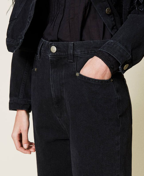 Jeans carrot fit a vita alta