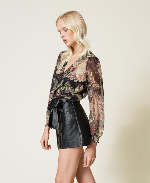 Blusa in creponne a fiori